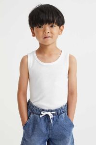 H&M 3-pack Tank Oberteile Kinder Khaki Grün Türkis Weiß | 6425-WAVRX