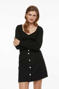 H&M A-line Röcke Damen Schwarz | 2681-CPJNY