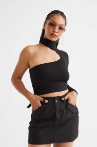 H&M Baumwoll Poplin Utility Röcke Damen Khaki Grün | 3641-NWPFA