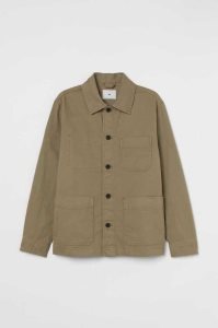 H&M Baumwoll Twill Overshirt Jacke Herren Dunkelgrün | 7289-BIUMR