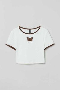 H&M Crop Oberteile Damen Dunkelgrau | 4506-RYWMP