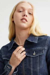 H&M Denim Crop Jacke Damen Dunkelblau | 5240-MOFNH