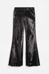 H&M Flared sequined Leggings Kinder Schwarz | 6814-WYUZV
