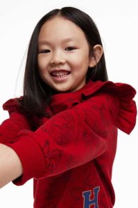 H&M Flounce-trimmed Hemd Kinder Rot | 8301-LREST
