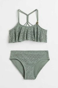 H&M Flounced Bikini Bademode Kinder Khaki Grün | 8093-MITOV