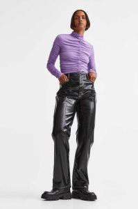 H&M Gerade Hose Damen Schwarz | 3127-UXBKD