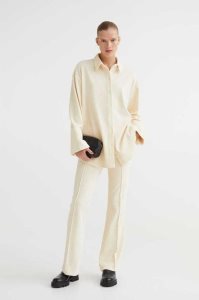 H&M Gerippt Velour Hose Damen Dunkelblau | 1036-VAQXD