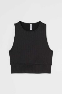 H&M Gerippt Ärmellose Oberteile Damen Beige | 7645-NLJYO