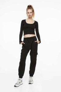 H&M Joggers Hose Damen Hellgrau | 8456-ZBTMR