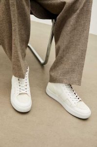 H&M Leder High Herren Weiß | 8107-DLOIY