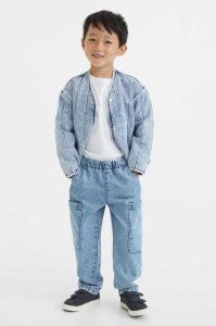 H&M Loose Fit Cargo Hose Kinder Hellblau | 3096-NXERQ