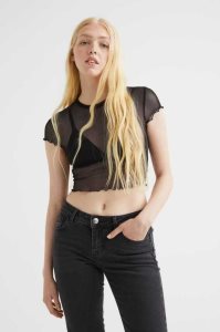 H&M Mesh Crop Oberteile Damen Hellrosa | 5497-PKUBI