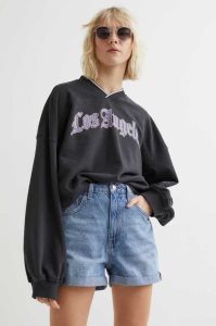 H&M Mom Fit Denim Kurze Hose Damen Dunkelblau Grau | 2168-LFCMD