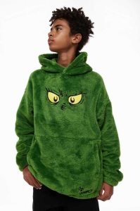 H&M Motif-detail Pile Hoodie Kinder Grün | 0593-KDYZV