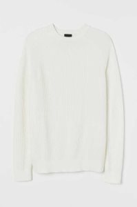 H&M Muscle Fit Knit Pullover Herren Weiß | 1856-NTBQX