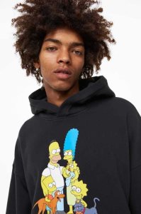 H&M Oversized Fit Baumwoll Hoodie Herren Schwarz | 7152-PXKBS