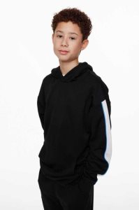 H&M Oversized Hoodie Kinder Schwarz Weiß | 9068-LDFGQ