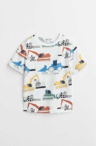 H&M Printed Hemd Kinder Weiß | 5624-YQKIN