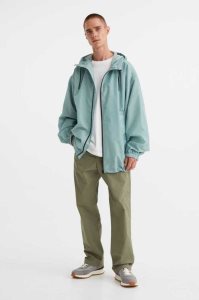 H&M Relaxed Fit Baumwoll Chinos Hose Herren Khaki Grün | 0138-CVFKE