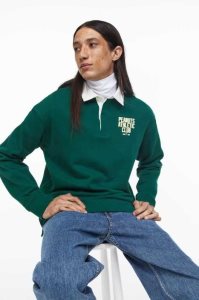 H&M Relaxed Fit Printed Polo Shirt Sweatshirt Herren Dunkelgrün | 3067-NFBVT