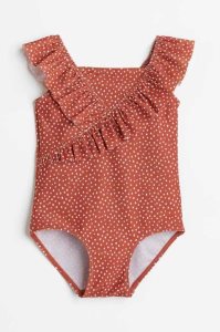 H&M Ruffled Badeanzüge Kinder Hellblau Weiß | 9326-QAHID