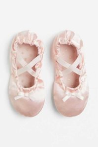 H&M Satin Ballet Flache Schuhe Kinder Hellrosa | 5301-BFLMY