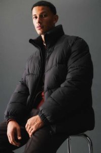 H&M Wasser-repellent Puffer Jacke Herren Hellgrau | 0863-RGBOH