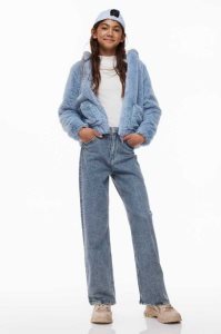 H&M Weite Leg High Jeans Kinder Schwarz | 1845-LBJUI