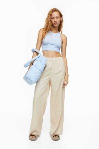 H&M Weite-cut Pull-on Hose Damen Hellblau | 8091-VIQKH