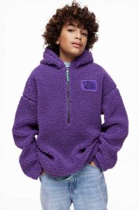 H&M Zip-top teddy Hoodie Kinder Lila | 5142-PAXVH
