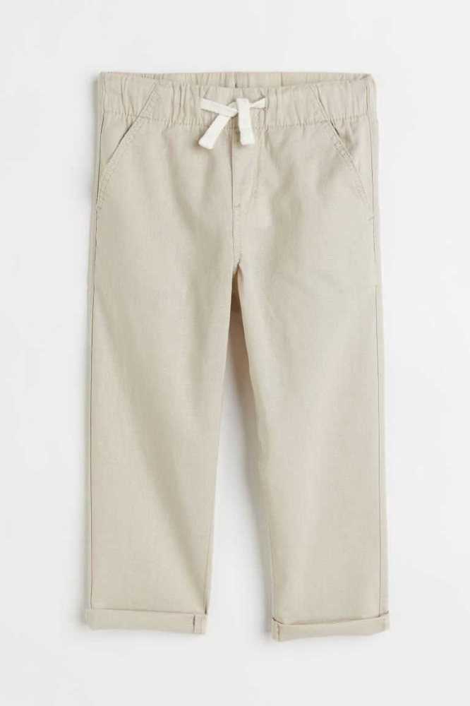 H&M Slim Fit Linen-blend Chinos Hose Kinder Hellblau | 1327-EOAWI